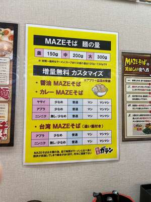 20240806_麺屋ガテンの乱本町淀屋橋店_カスタマイズ選択肢.JPG