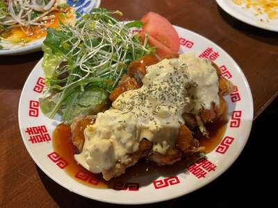 20241213_スタンドドラゴン_チキン南蛮いぶりがっこタルタル.JPG
