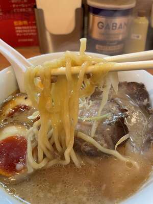 20241214_ガモウスマイル_味噌らーめん_麺リフト.JPG
